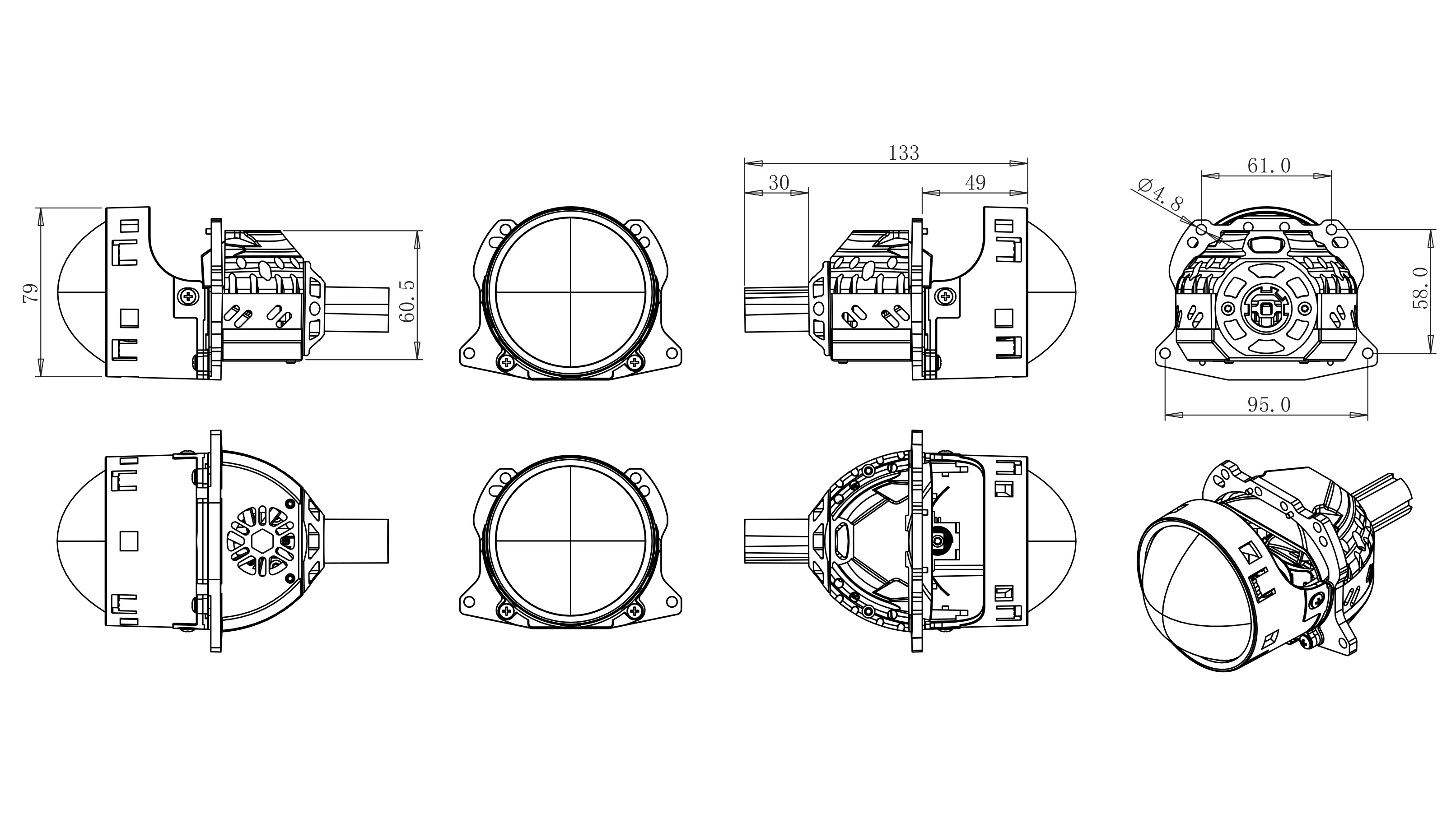 BiLED Original 3.0" 63/75W 5500К Dual chip к-т.